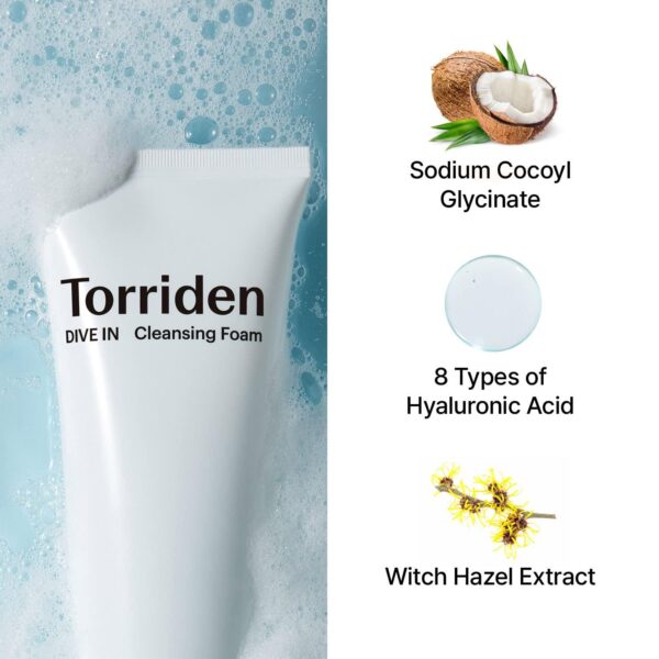 202-2 Espuma limpiadora Dive in Hyaluronic Acid de TORRIDEN 150ml
