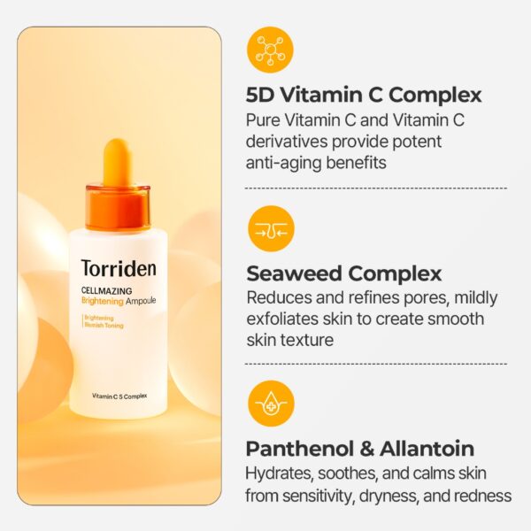 Ampolla Hidratante y Antioxidante Cellmazing Vitamin C Brigthening Ampoule de TORRIDEN 30 ml