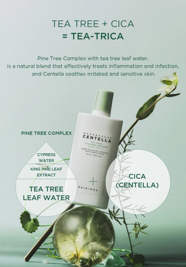 Protector solar Madagascar Centella Tea-Trica Soothing Sun Milk de SKIN1004- 50ml