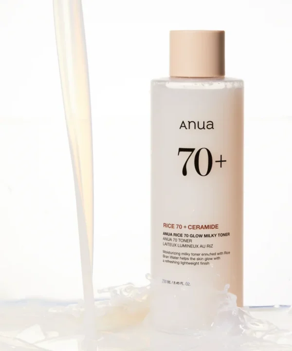 Tónico Hidratante Rice 70 + Ceramide Glow Milky Toner de ANUA 250ml