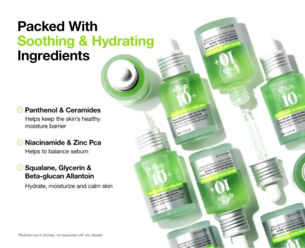 Serum Calmante Azelaic Acid+Hyaluron Redness Serum de ANUA 30ml