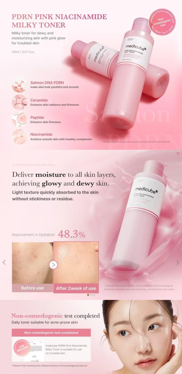 IMG_7196 PDRN Pink Niacinamide Milky Toner de MEDICUBE -150ml