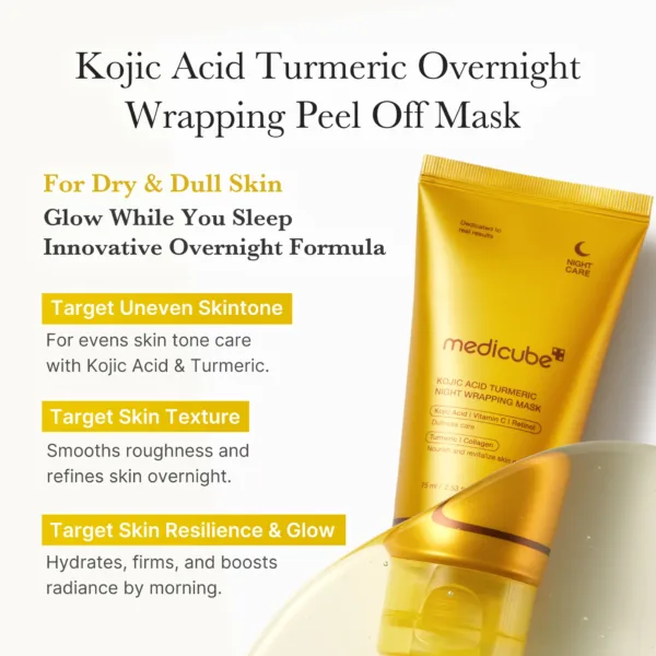 Mascarilla Kojic Acid Turmeric Night Wrapping Mask de MEDICUBE- 75ML