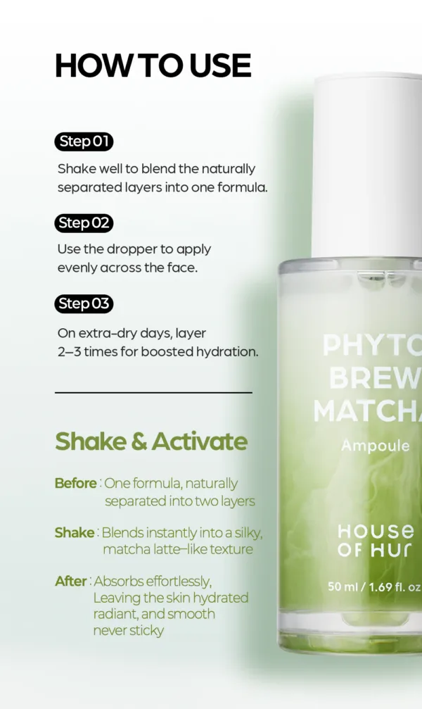 Serum Hidratante Phyto Brew Matcha Ampoule de HOUSE OF HUR - 50ml