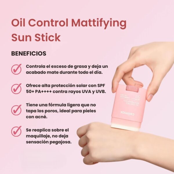 Protector solar en barra Oil Control Mattifying Sun Stick de CELIMAX - 19gr