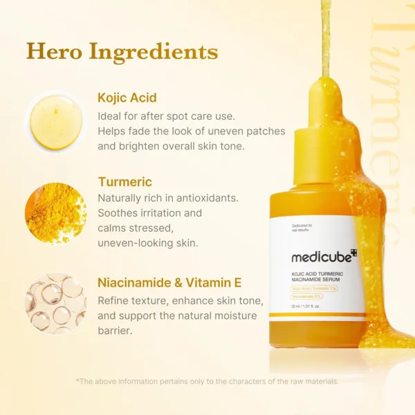 IMG_9140 Serum Aclarante Kojic Acid Turmeric Niacinamide Serum de MEDICUBE -30ML