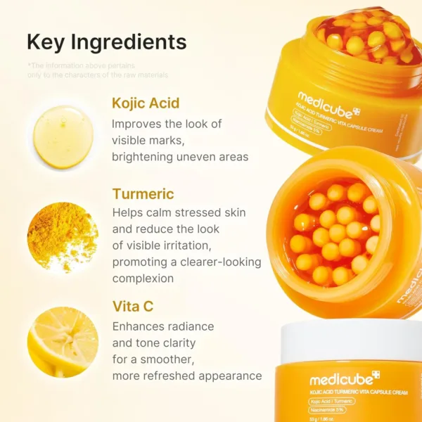 Gel-Crema Kojic Acid Turmeric Vita Capsule Cream de MEDICUBE- 53gr