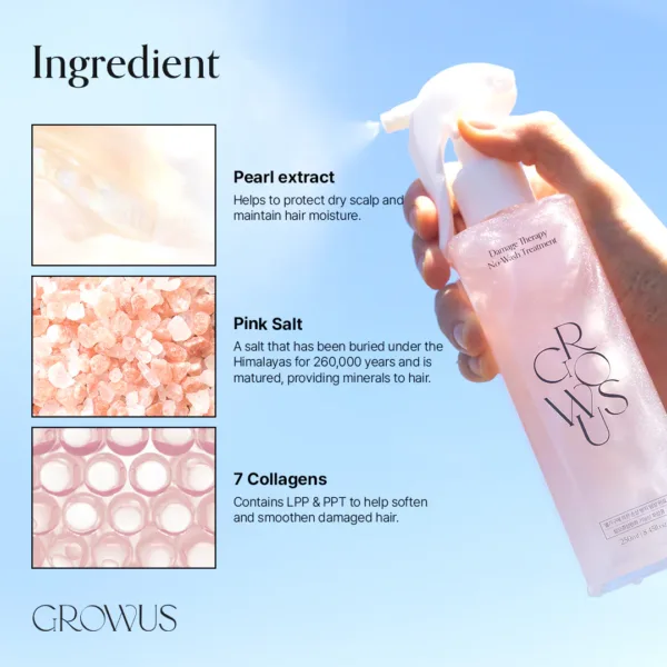 IMG_9340 Tratamiento de cabello Damage Therapy No-Wash Treatment EX de GROWUS - 250ML