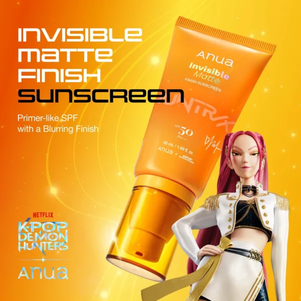 Protector Solar Kpop Demon Hunters Invisible Matte Finish Sunscreen de ANUA - 50ml